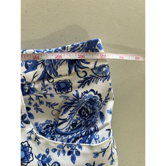 Isaac Mizrahi 24/7 Ankle Length Printed Pants- Blue Floral, PLUS PETITE 28W - Picture 8 of 9